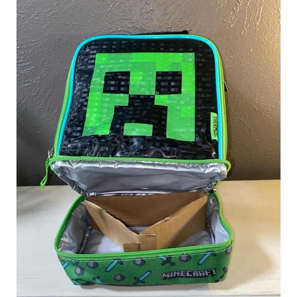 Thermos Minecraft Creeper Dual Insulated Padded Lunch Box - NWT - Picture 6 of 7